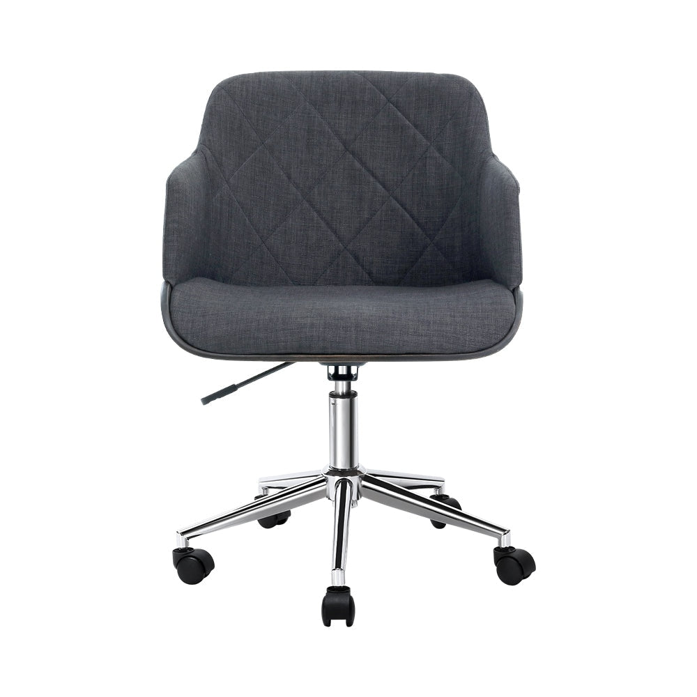 Wooden Office Chair Computer Gaming Chairs Executive Fabric Grey Fast shipping On sale