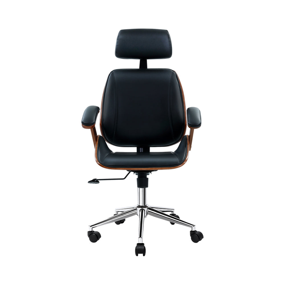 Wooden Office Chair Computer Gaming Chairs Executive Leather Black Fast shipping On sale