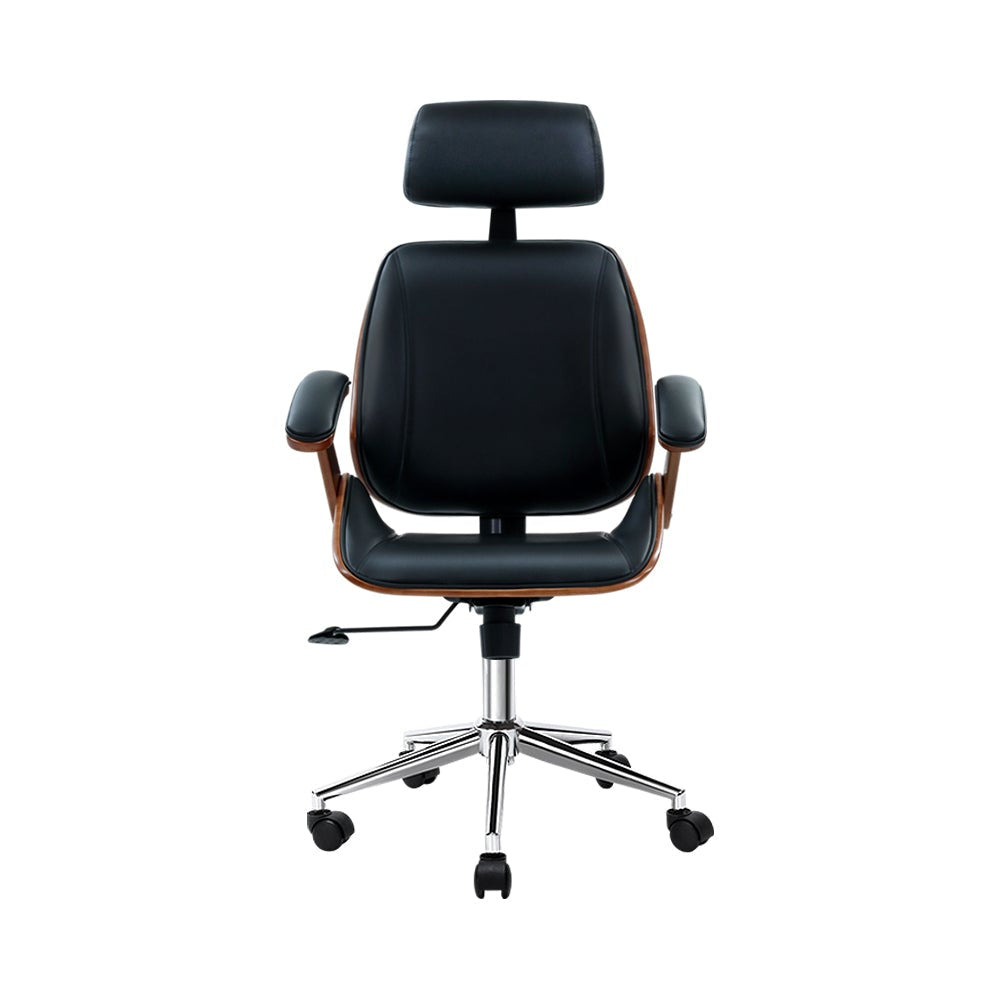 Wooden Office Chair Computer Gaming Chairs Executive Leather Black Fast shipping On sale