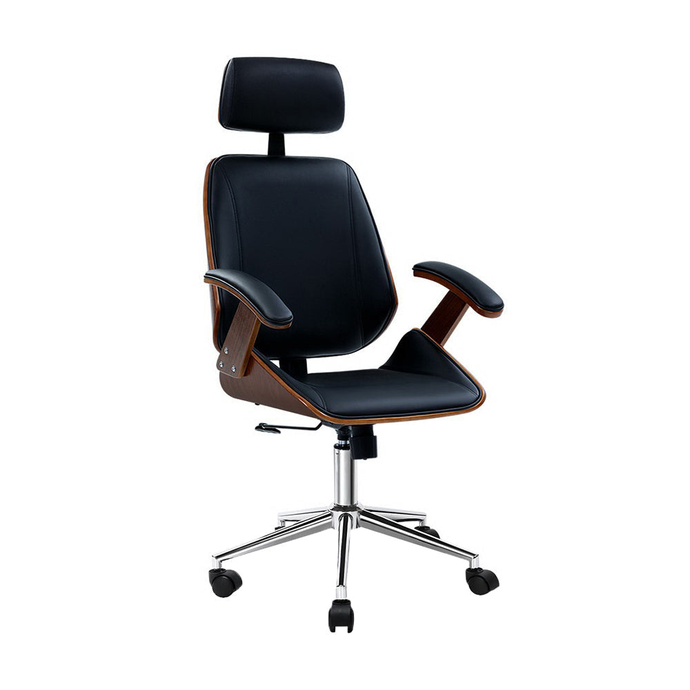 Wooden Office Chair Computer Gaming Chairs Executive Leather Black Fast shipping On sale