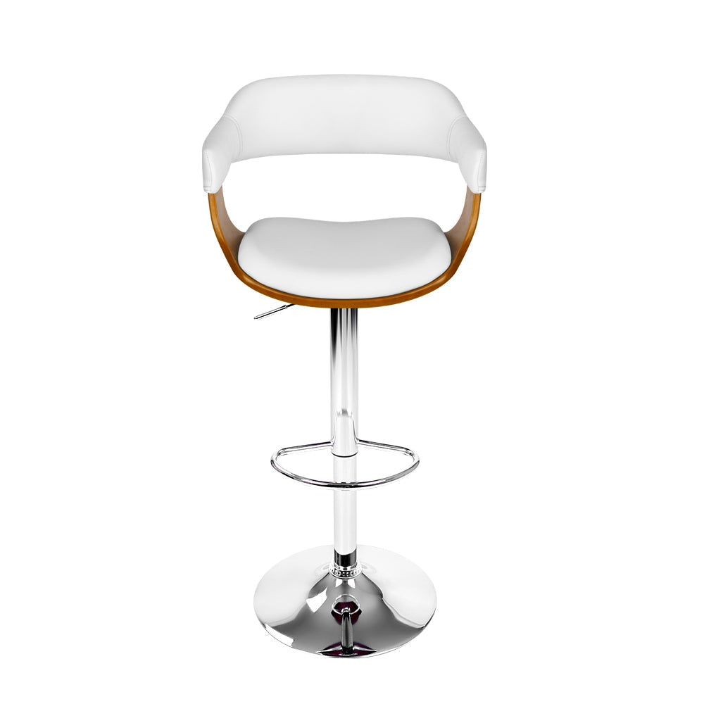 Wooden PU Leather Bar Stool - White and Chrome Fast shipping On sale