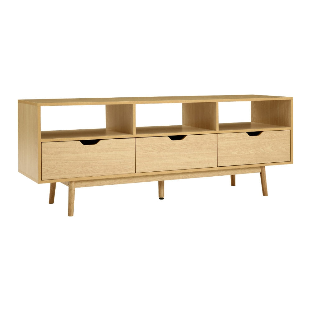 Wooden Scandinavian Entertainment Unit - Natural TV Fast shipping On sale