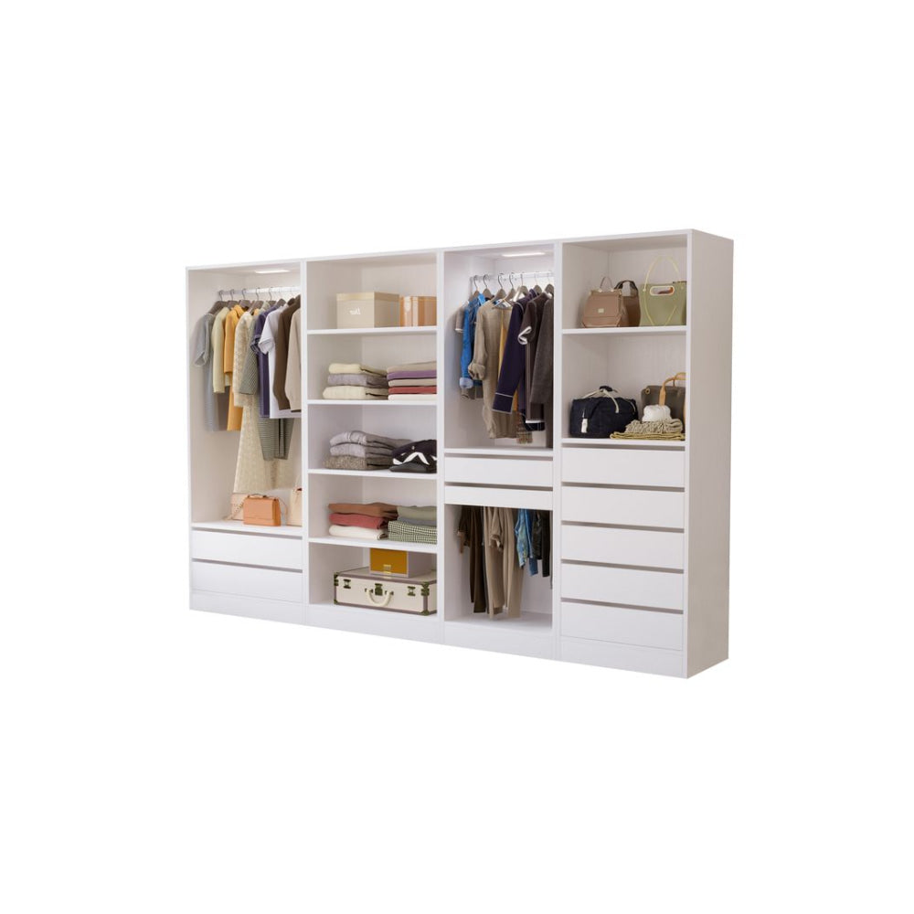 Wooden Stylish Modern Wardrobe 5-Shelves 80cm - White Fast shipping On sale