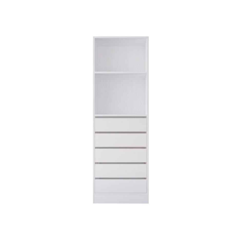 Wooden Stylish Modern Wardrobe Shelves With 5-Drawers 60cm - White Fast shipping On sale