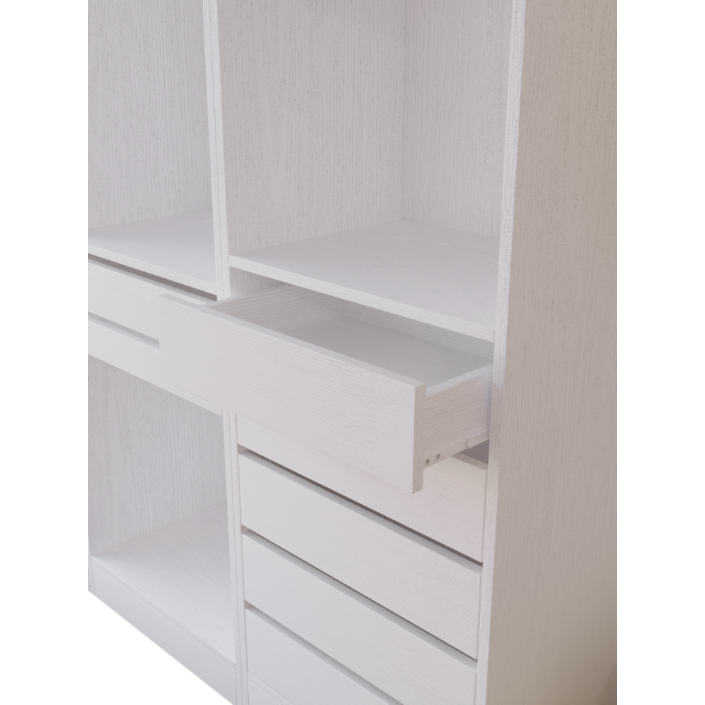 Wooden Stylish Modern Wardrobe Shelves With 5-Drawers 60cm - White Fast shipping On sale