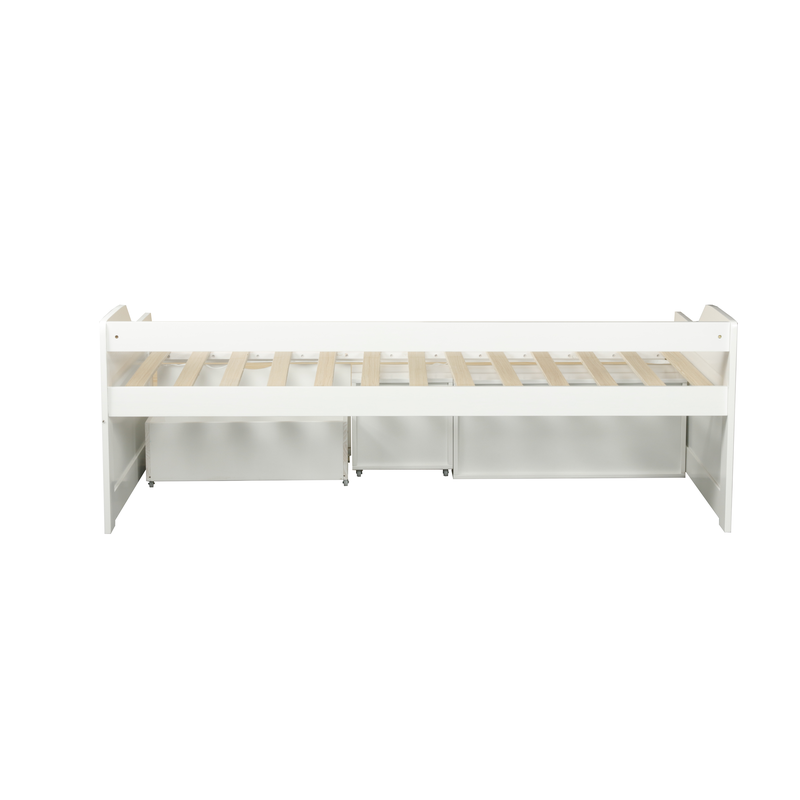 Wooden Timber Solid Pine Day Bed W/ Storage Drawers - White Frame Fast shipping On sale