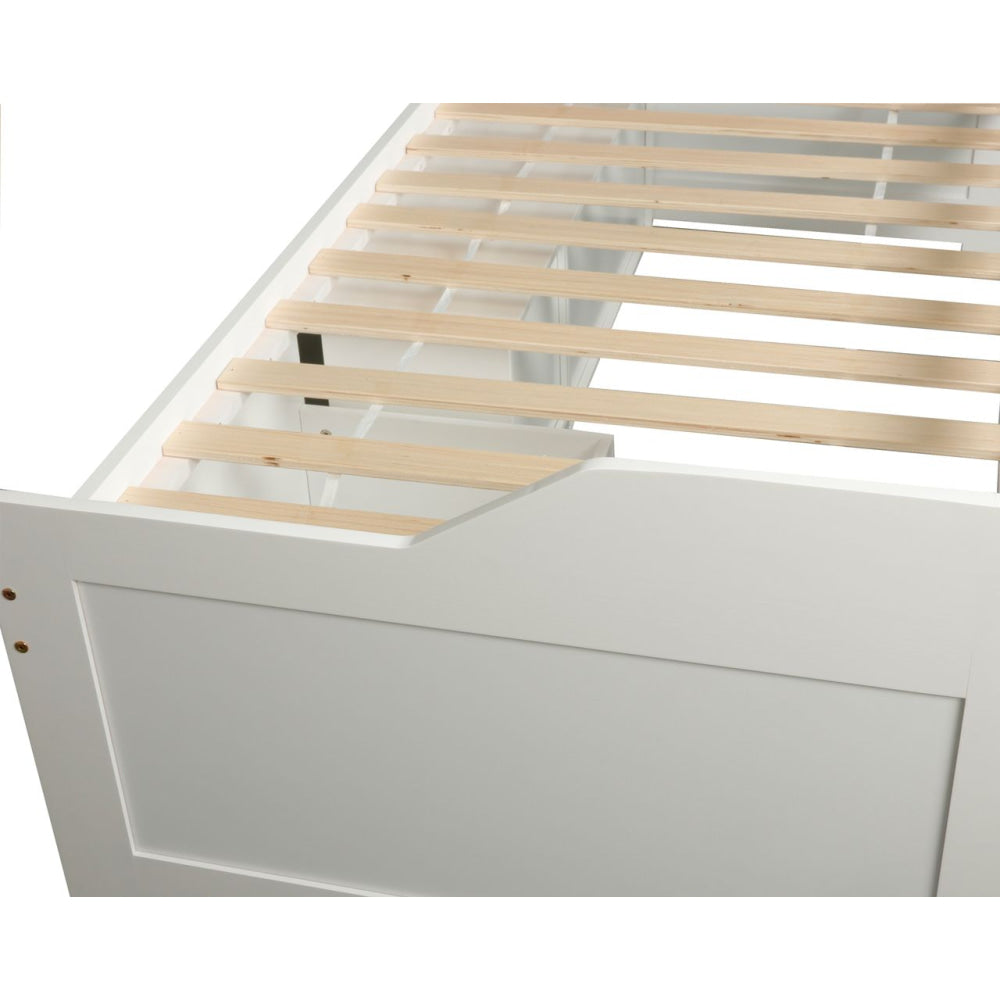 Wooden Timber Solid Pine Day Bed W/ Storage Drawers - White Frame Fast shipping On sale