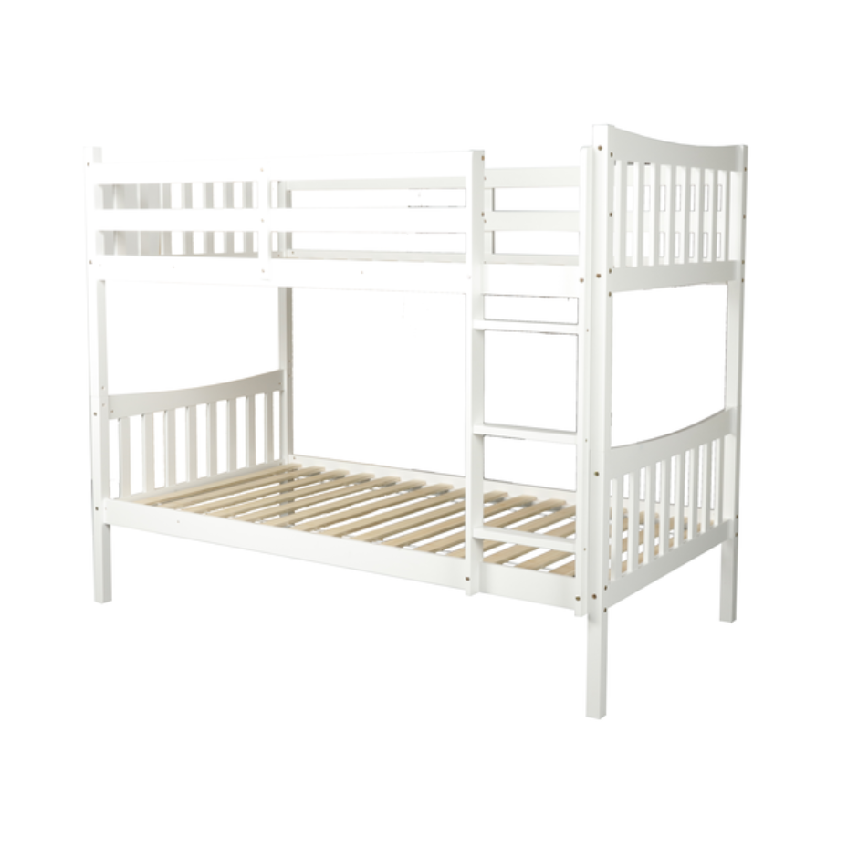 Wooden Timber Solid Pine King Single Size Bunk Bed Frame - White Fast shipping On sale