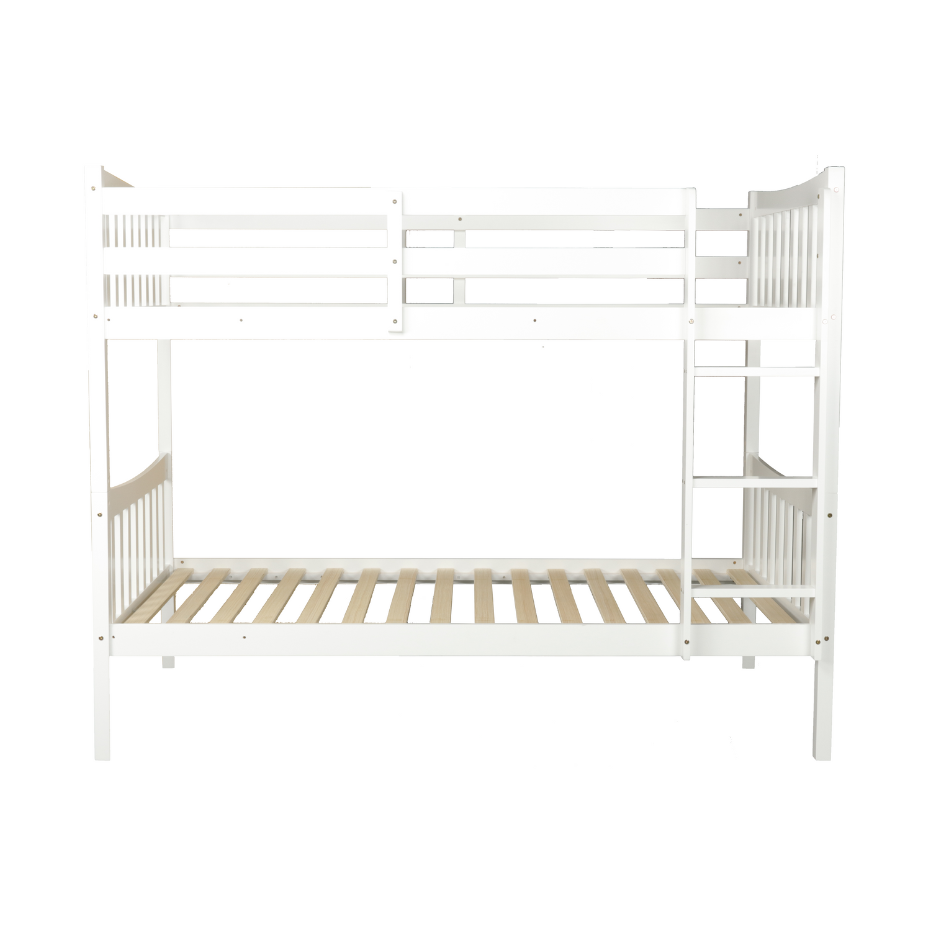 Wooden Timber Solid Pine King Single Size Bunk Bed Frame - White Fast shipping On sale