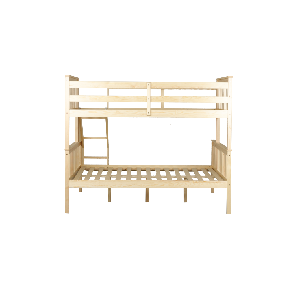 Wooden Timber Solid Pine Single Over Double Size Bunk Bed Frame - Oak Fast shipping On sale