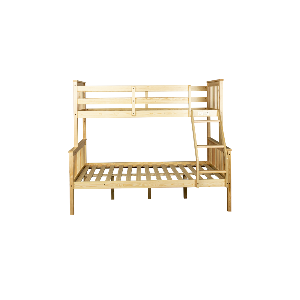 Wooden Timber Solid Pine Single Over Double Size Bunk Bed Frame - Oak Fast shipping On sale