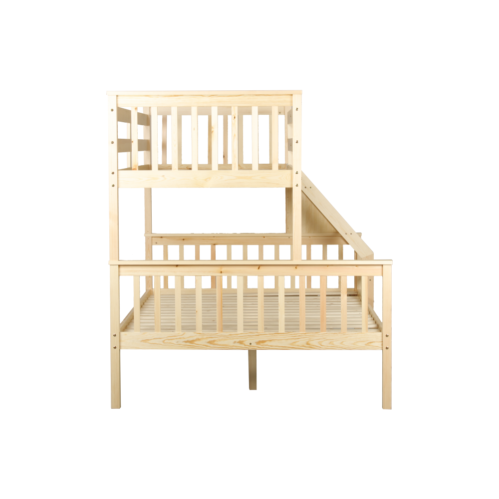 Wooden Timber Solid Pine Single Over Double Size Bunk Bed Frame - Oak Fast shipping On sale