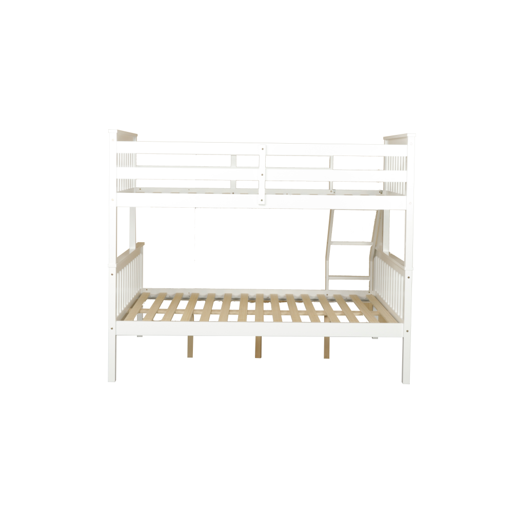 Wooden Timber Solid Pine Single Over Double Size Bunk Bed Frame - White Fast shipping On sale