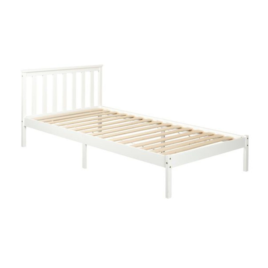 Wooden Timber Solid Pine Single Size Bed Frame - White Fast shipping On sale