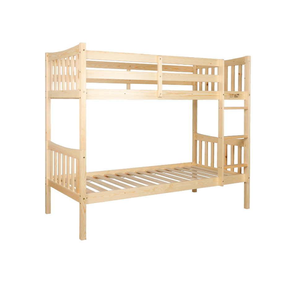 Wooden Timber Solid Pine Single Size Bunk Bed Frame - Oak Fast shipping On sale