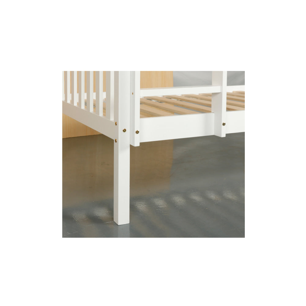 Wooden Timber Solid Pine Single Size Bunk Bed Frame - White Fast shipping On sale