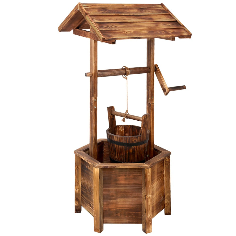 Wooden Wishing Well Outdoor Decor Fast shipping On sale