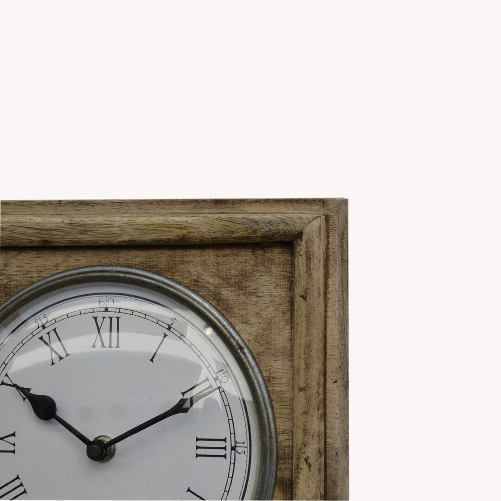 World Clock Roman Numeral Timber Ottoman Fast shipping On sale