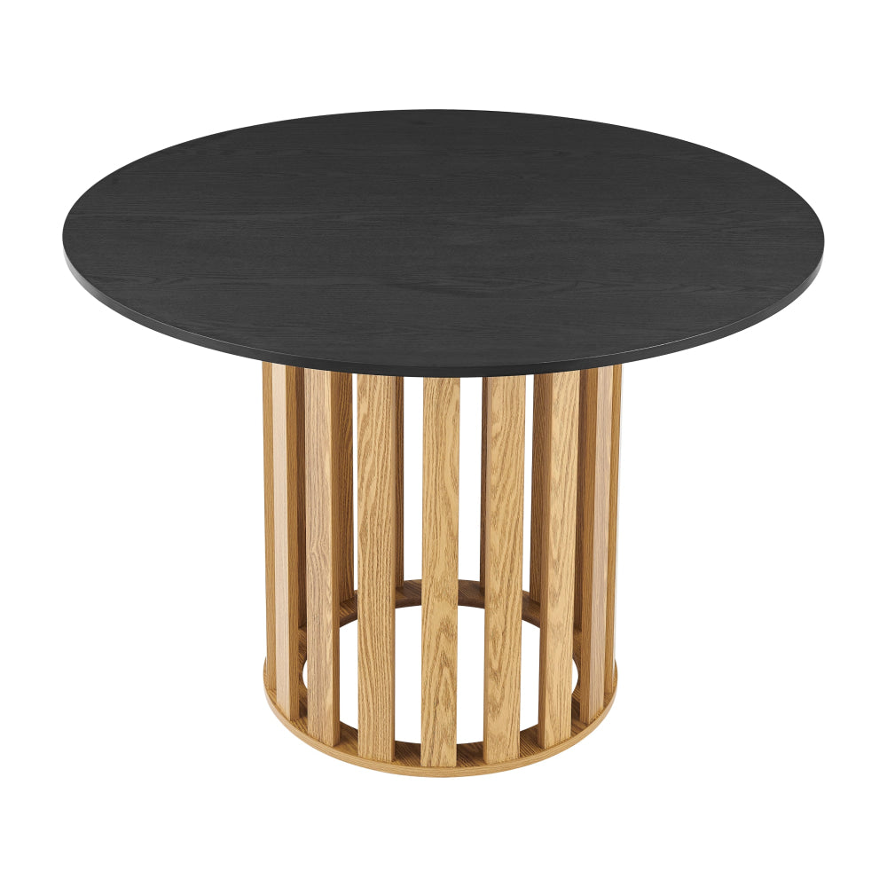 Ximena Round Wooden Kitchen Dining Table 110cm Oak/Black Fast shipping On sale