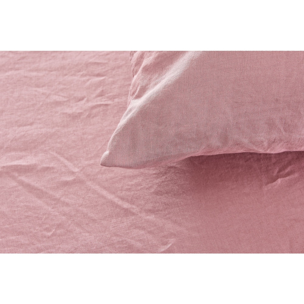 100% French Linen Bed Sheet Set - Rose Double Fast shipping On sale