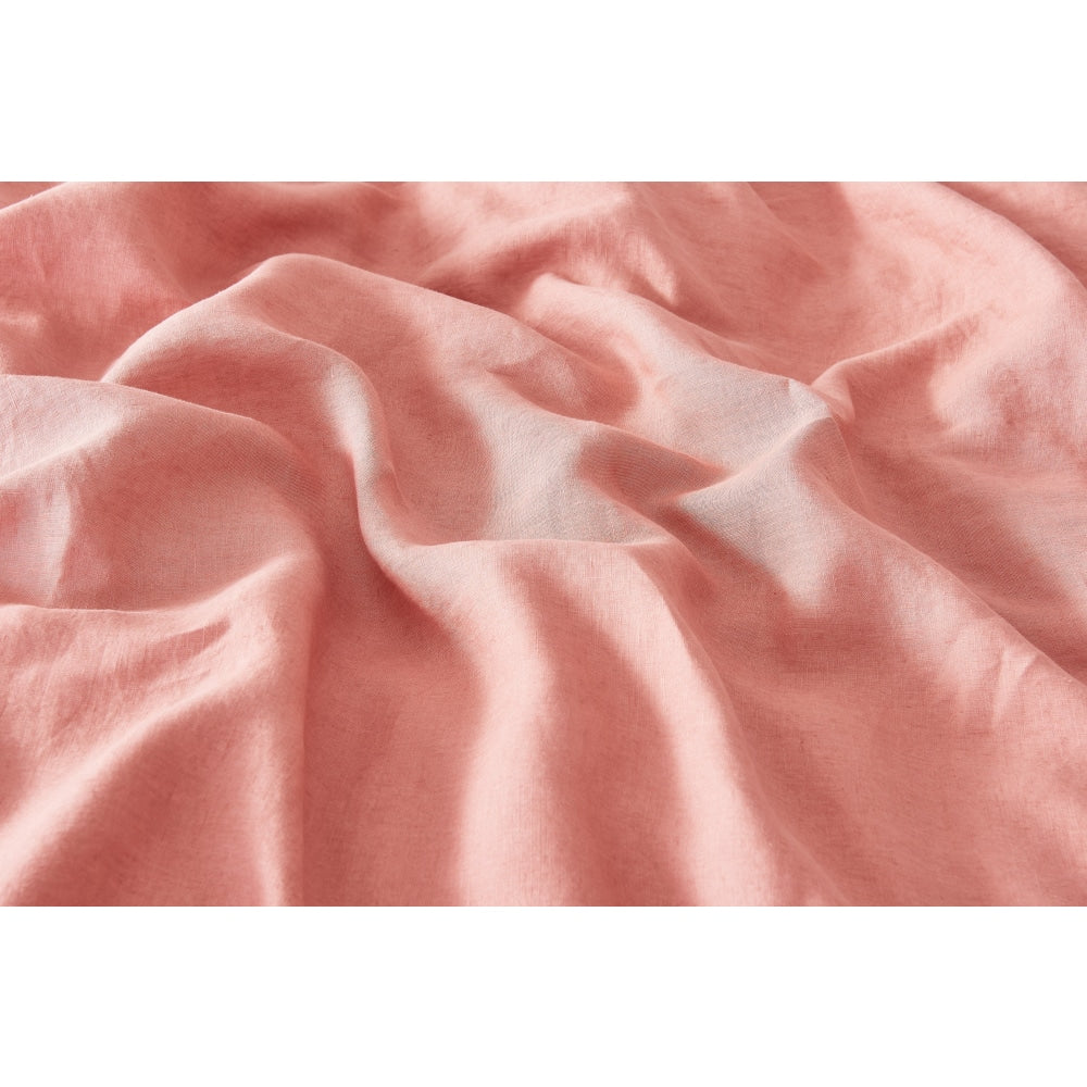 100% French Linen Quilt Cover Set - Terracotta Double Fast shipping On sale