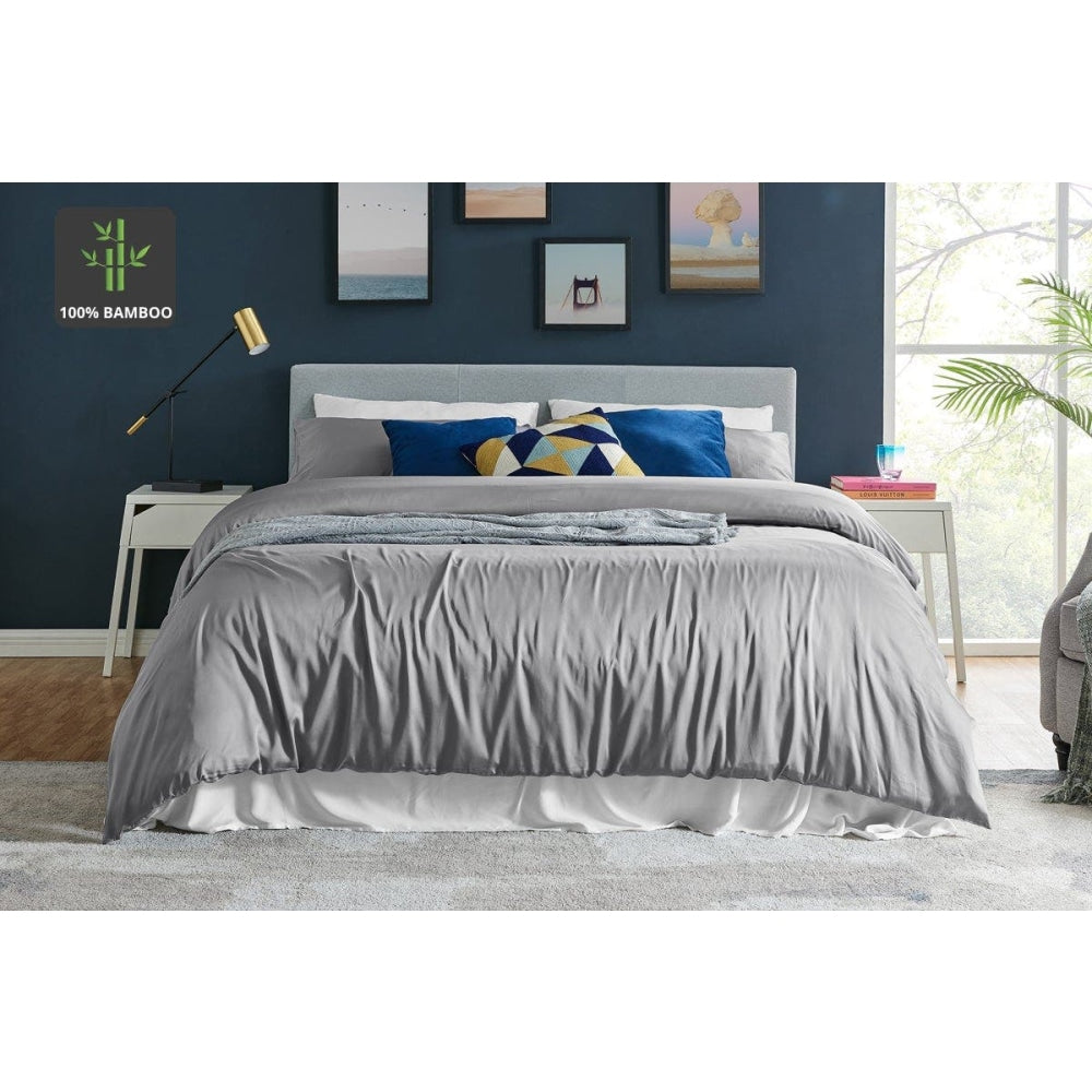 100% Natural Bamboo Quilt Cover Set - Silver Queen Fast shipping On sale