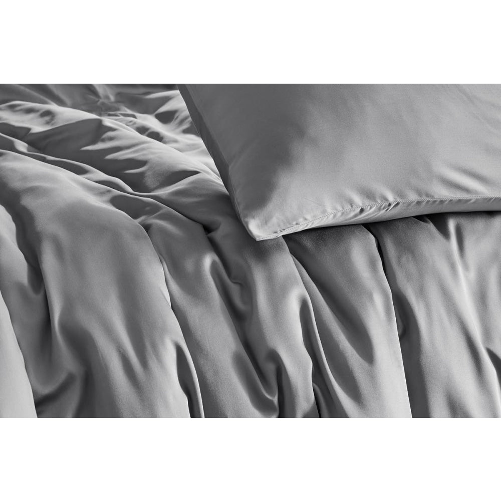 100% Natural Bamboo Quilt Cover Set - Silver Queen Fast shipping On sale