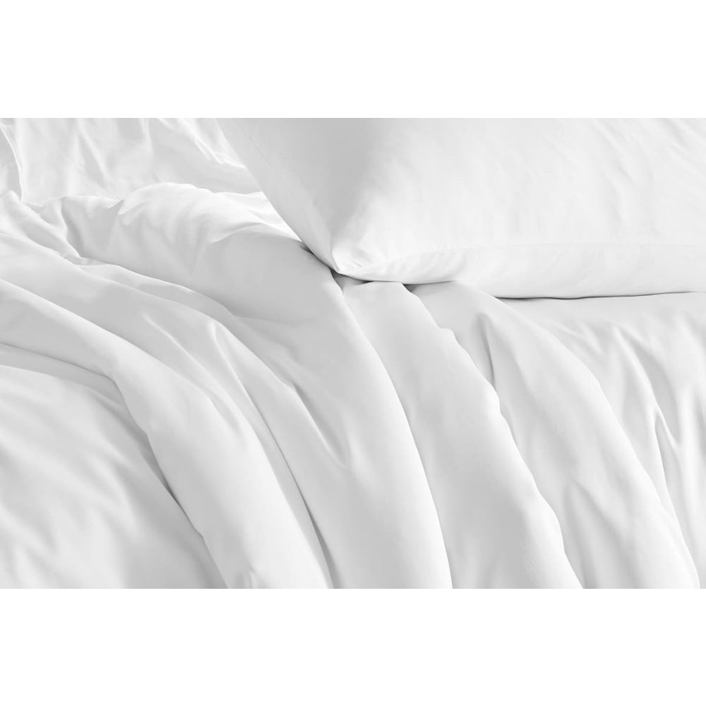 100% Natural Bamboo Quilt Cover Set - White King Fast shipping On sale