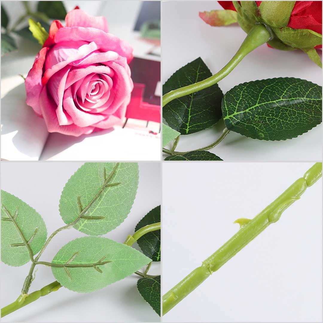 10pcs Artificial Silk Flower Fake Rose Bouquet Table Decor Pink Plant Fast shipping On sale