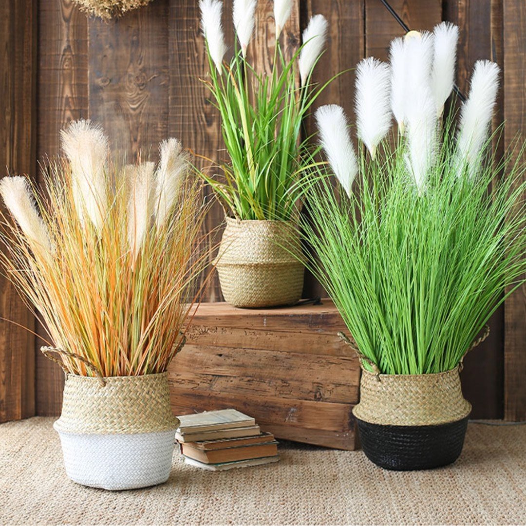 110cm Artificial Indoor Potted Reed Bulrush Grass Tree Fake Plant Simulation Decorative Fast shipping On sale