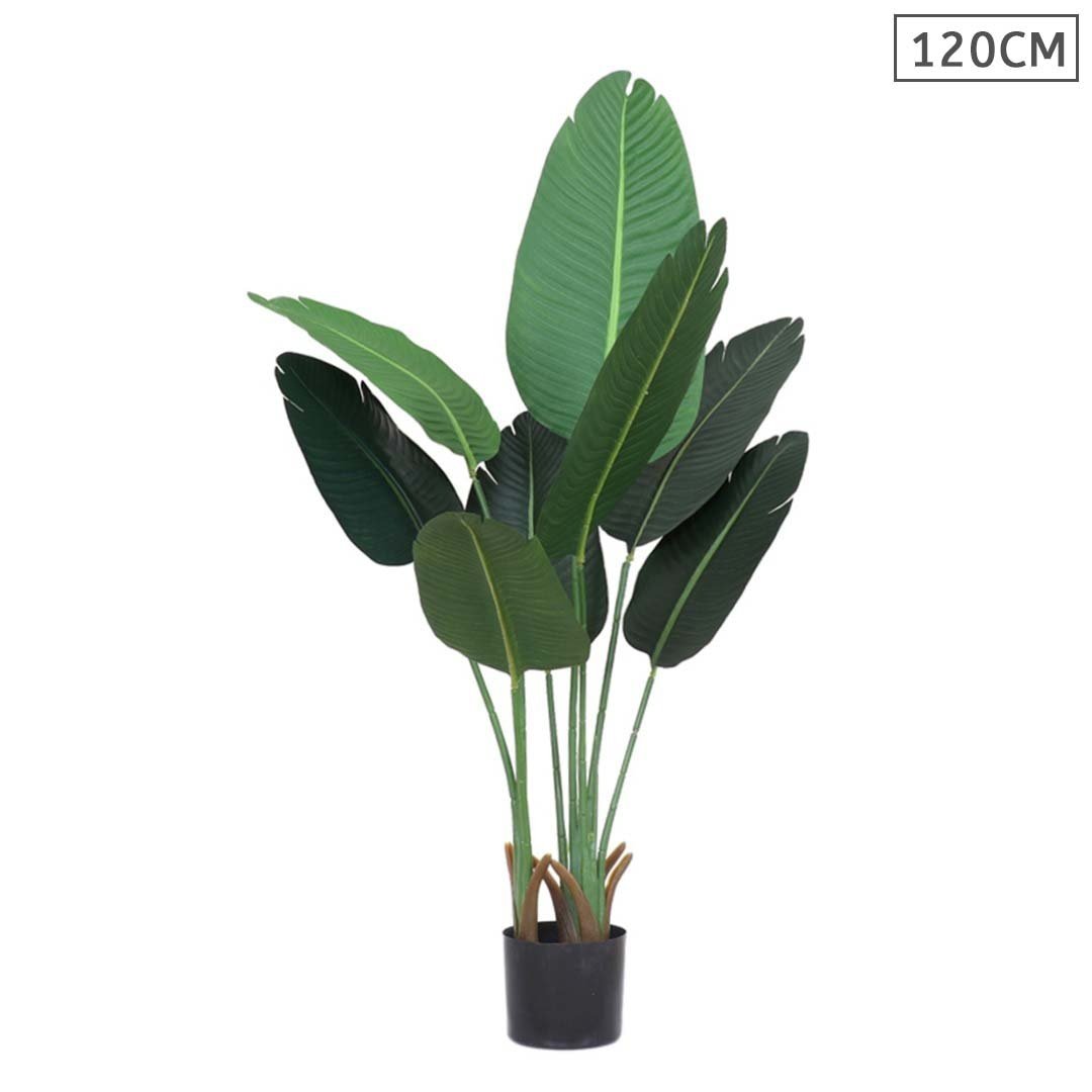 120cm Artificial Green Indoor Traveler Banana Fake Decoration Tree Flower Pot Plant Fast shipping On sale