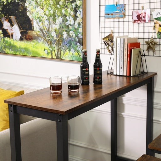 120cm Bar Table Narrow Industrial Rustic Brown Dining Fast shipping On sale