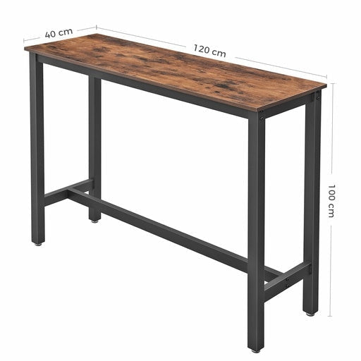 120cm Bar Table Narrow Industrial Rustic Brown Dining Fast shipping On sale