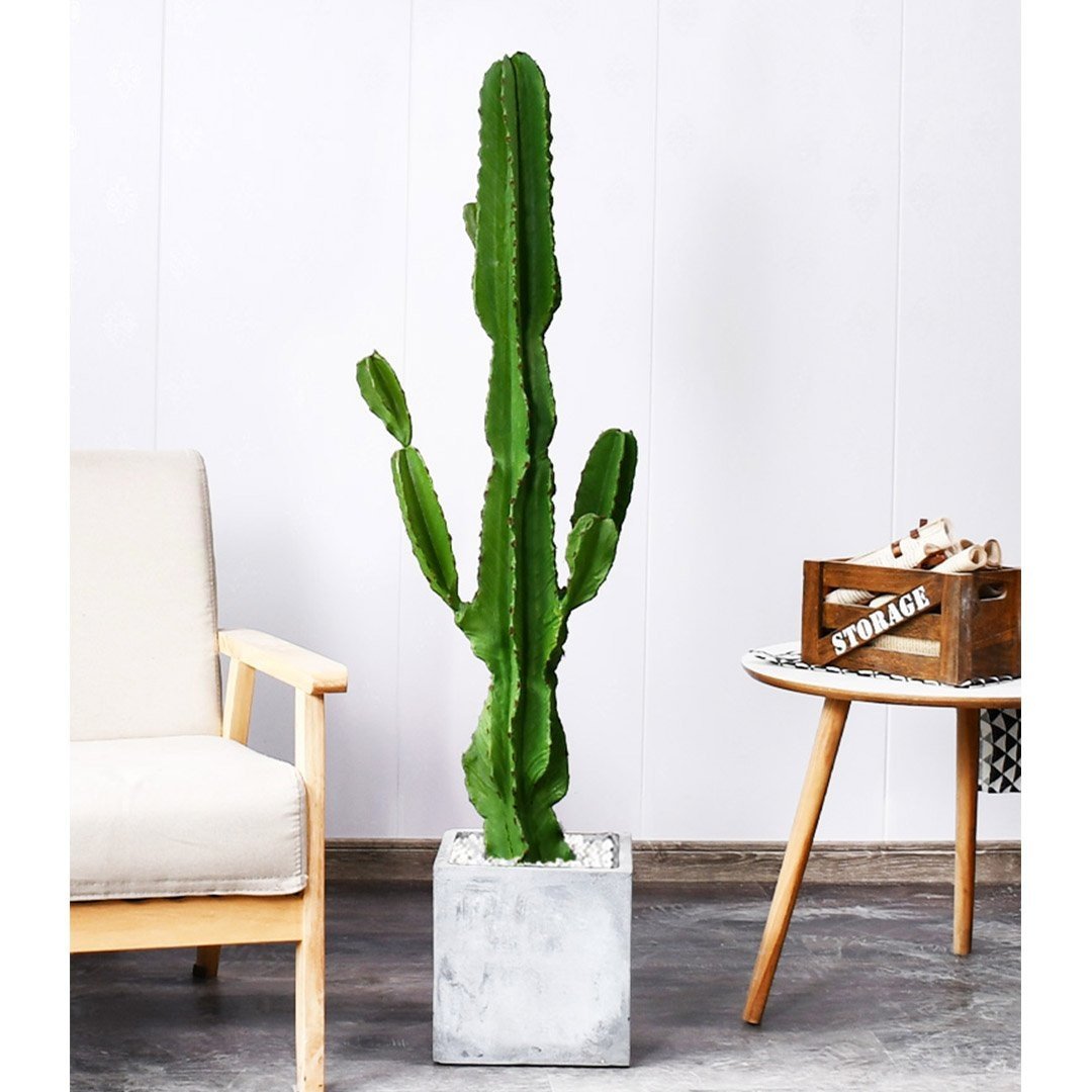 120cm Green Artificial Indoor Cactus Tree Fake Plant Simulation Decorative 6 Heads Fast shipping On sale