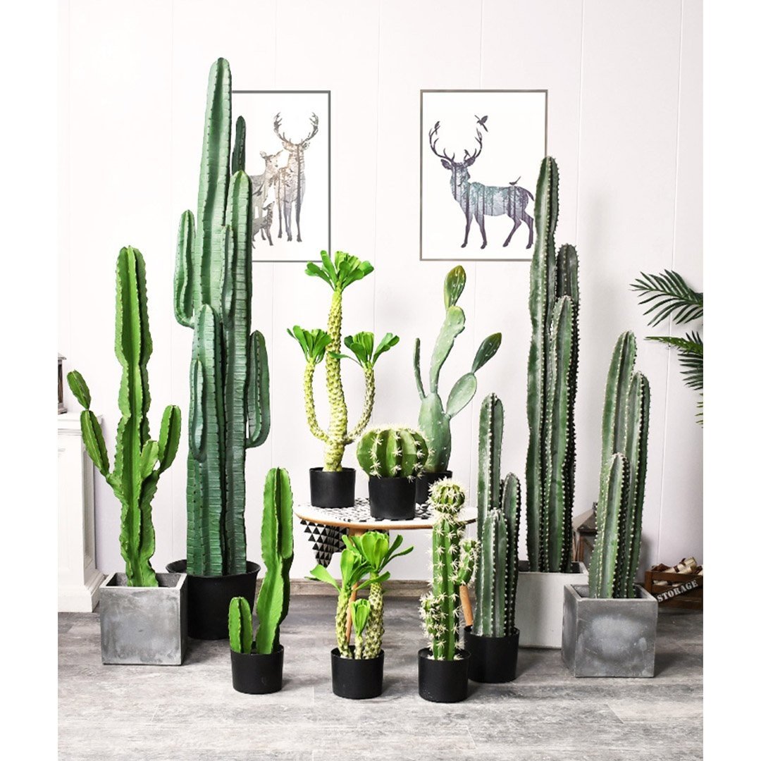 120cm Green Artificial Indoor Cactus Tree Fake Plant Simulation Decorative 6 Heads Fast shipping On sale