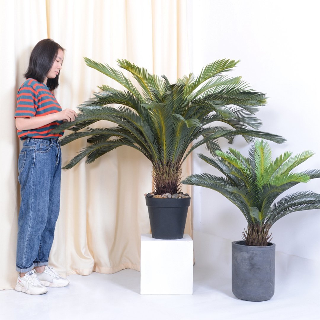 125cm Artificial Indoor Cycas Revoluta Cycad Sago Palm Fake Decoration Tree Pot Plant Fast shipping On sale