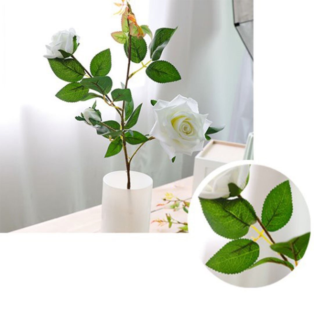 12pcs Artificial Silk Flower Fake Rose Bouquet Table Decor Dark Pink Plant Fast shipping On sale