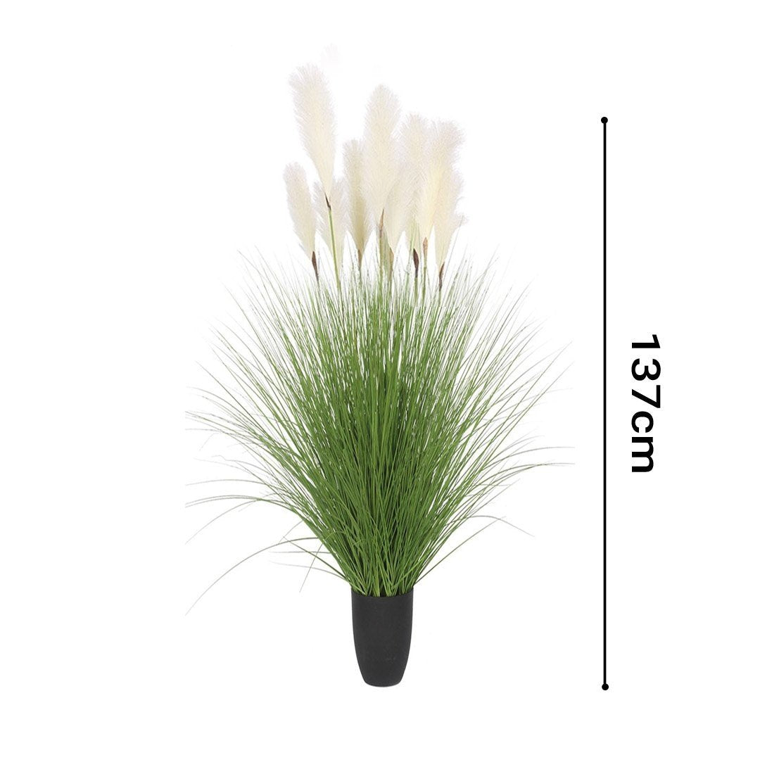 137cm Green Artificial Indoor Potted Bulrush Grass Tree Fake Plant Simulation Decorative Fast shipping On sale