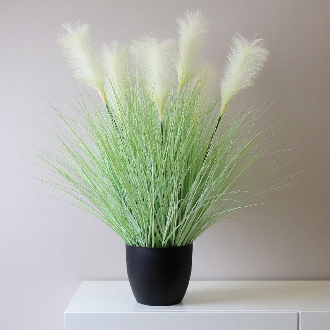 137cm Green Artificial Indoor Potted Bulrush Grass Tree Fake Plant Simulation Decorative Fast shipping On sale