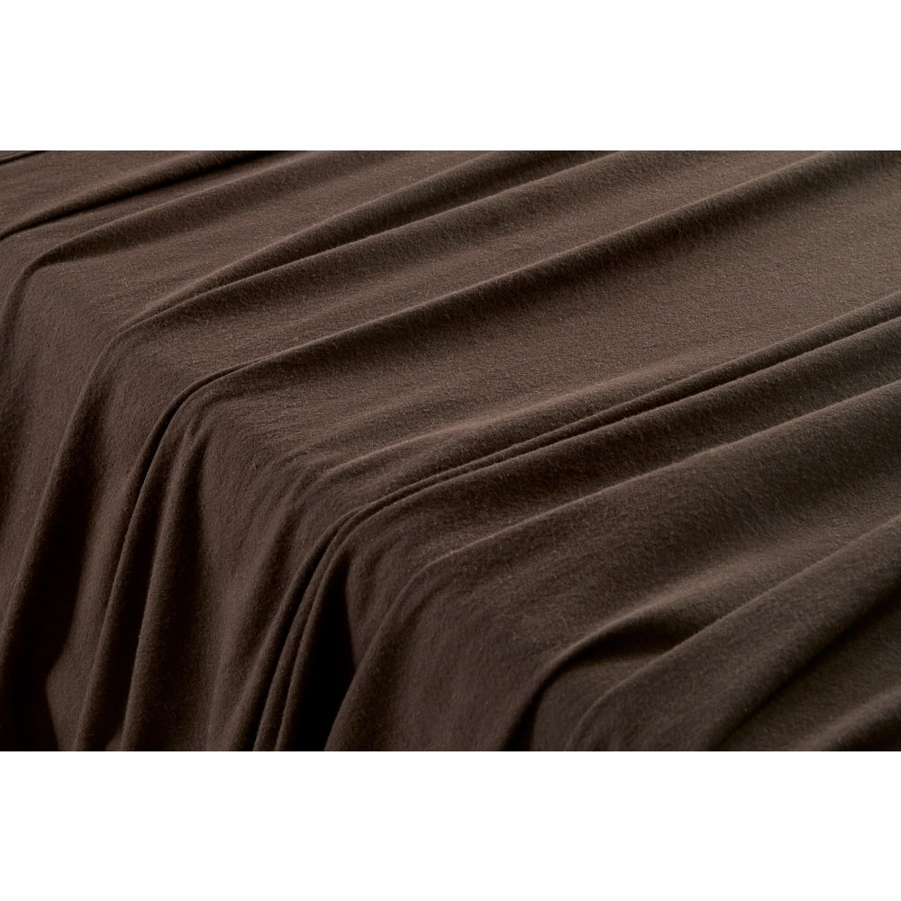 150GSM Cotton Flannelette Bed Sheet Set - Chocolate King Fast shipping On sale