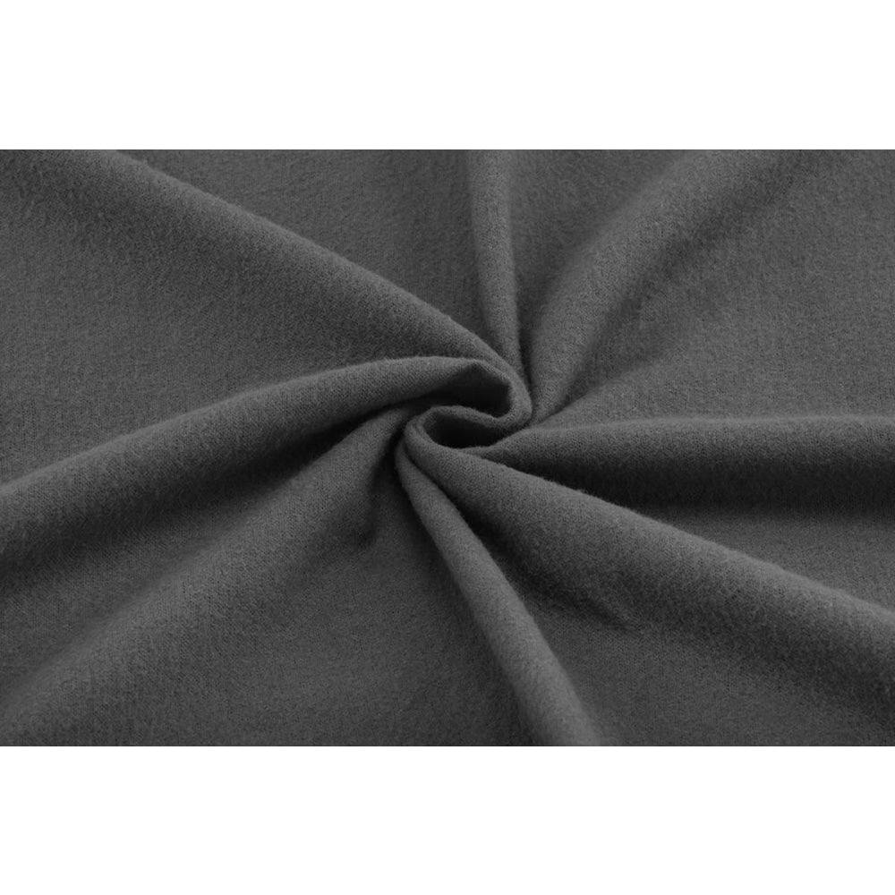 150GSM Cotton Flannelette Bed Sheet Set - Dark Grey King Single Fast shipping On sale