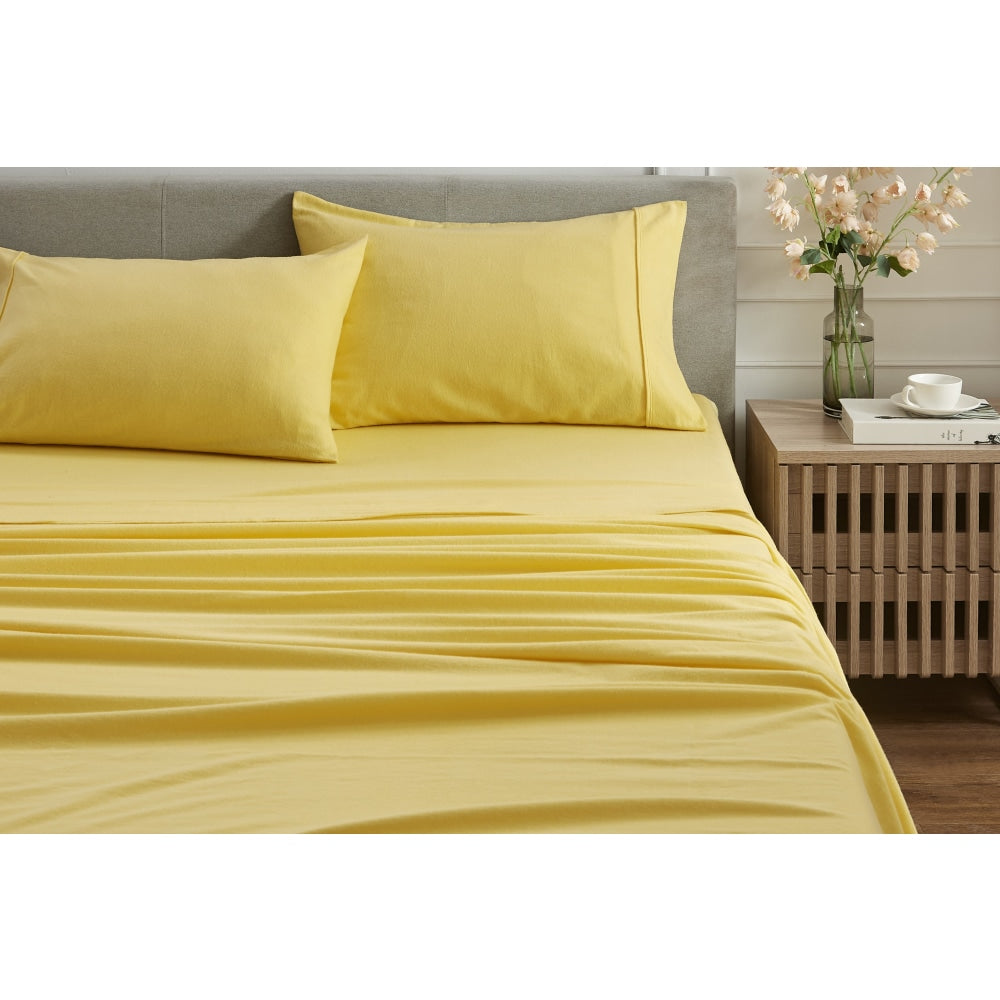 150GSM Cotton Flannelette Bed Sheet Set - Honeycomb Double Fast shipping On sale