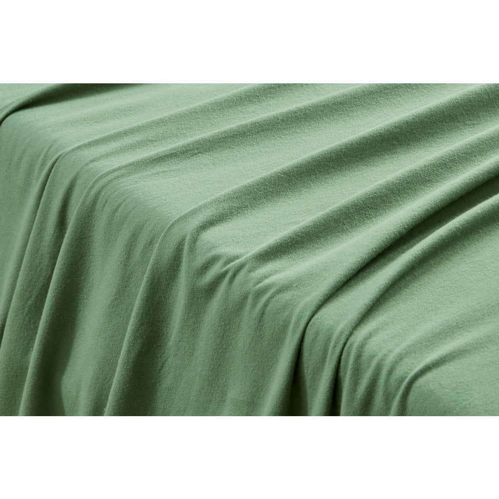 150GSM Cotton Flannelette Bed Sheet Set - Jade Double Fast shipping On sale