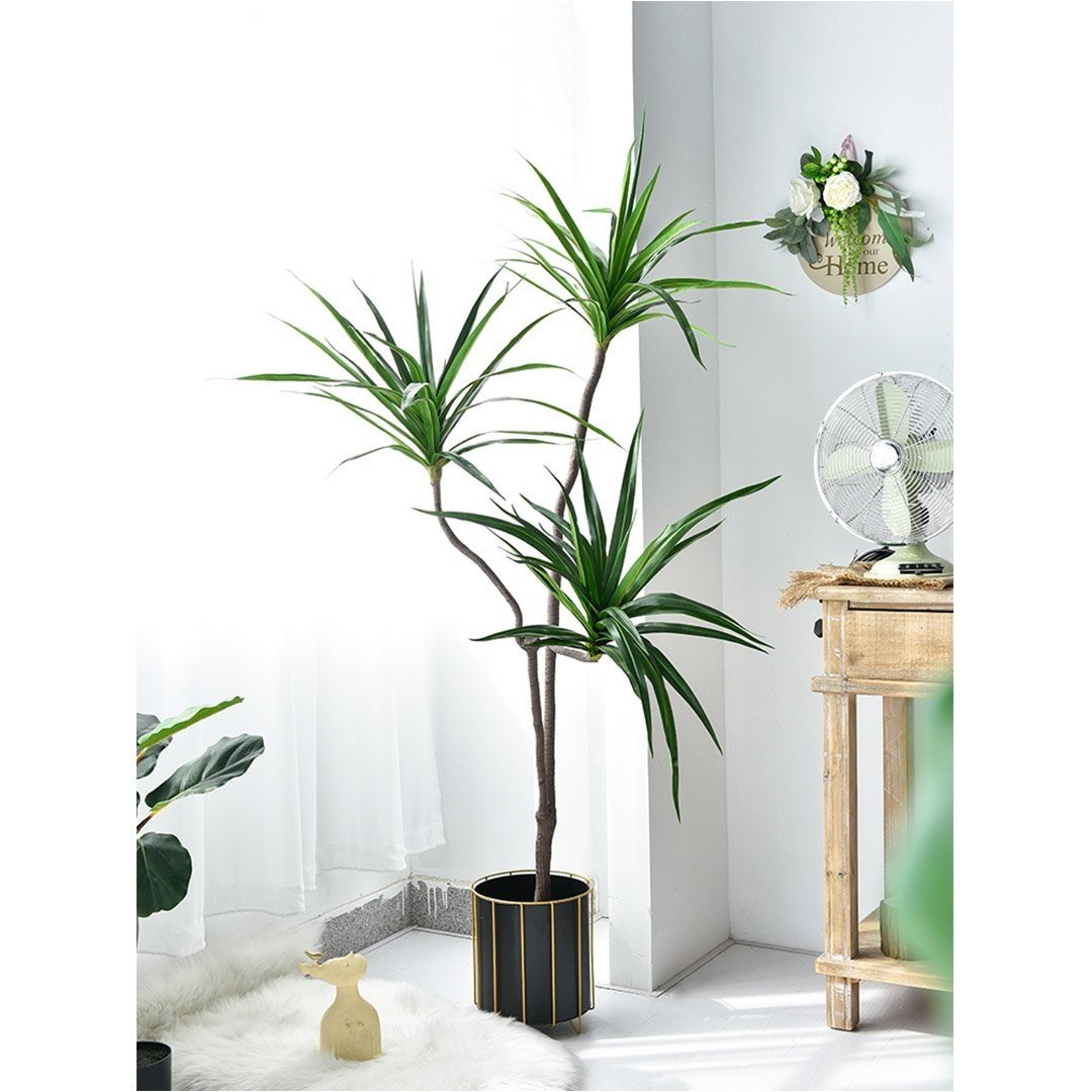 180cm Green Artificial Indoor Brazlian Iron Tree Fake Plant Decorative 3 Heads Fast shipping On sale