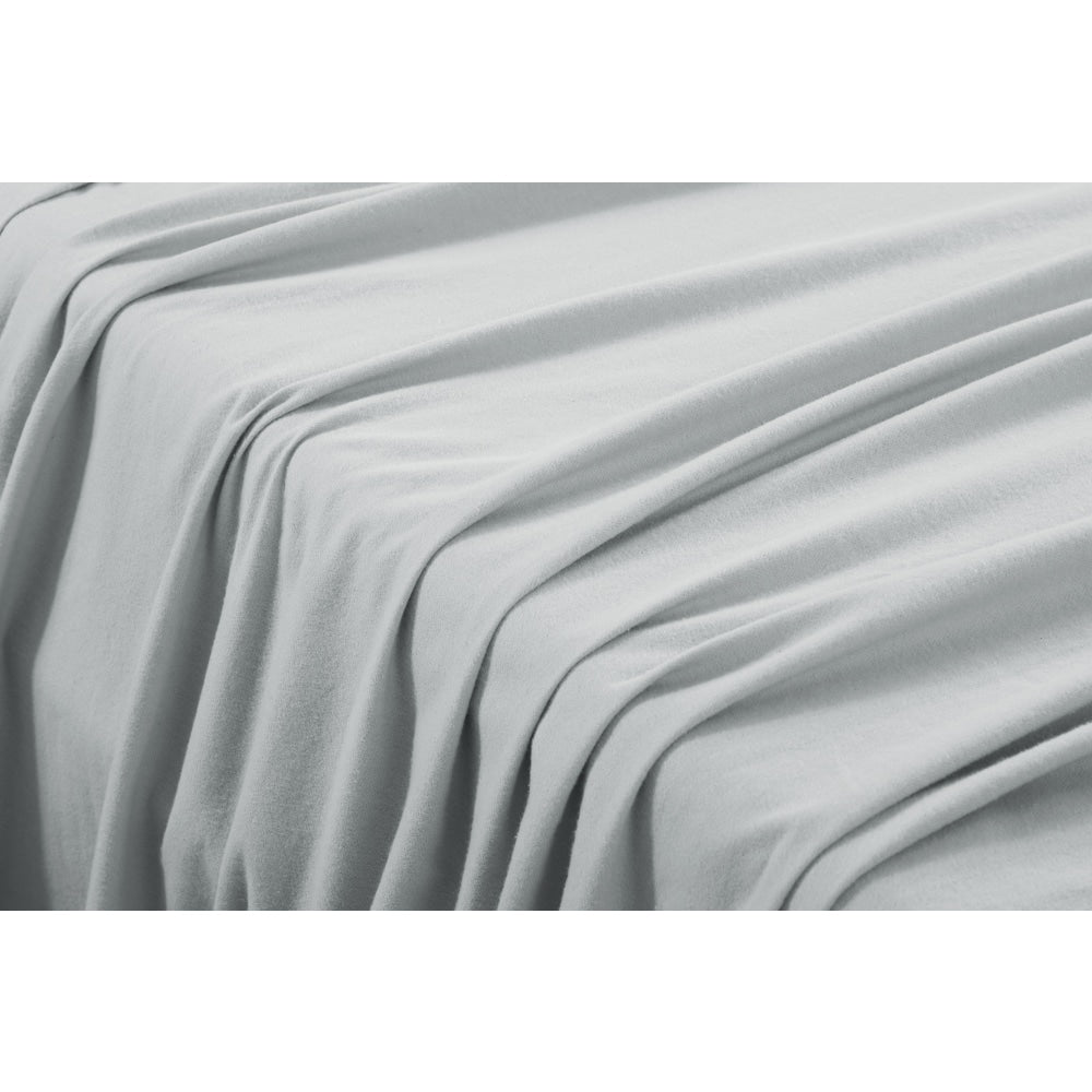 180GSM Cotton Flannelette Bed Sheet Set - Silver King Fast shipping On sale