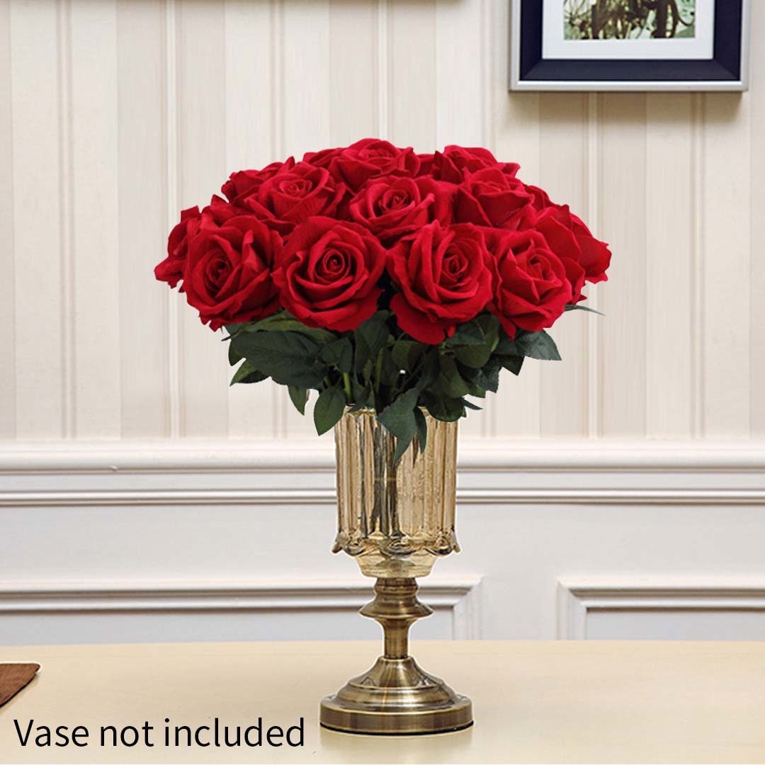 20pcs Artificial Silk Flower Fake Rose Bouquet Table Decor Red Plant Fast shipping On sale