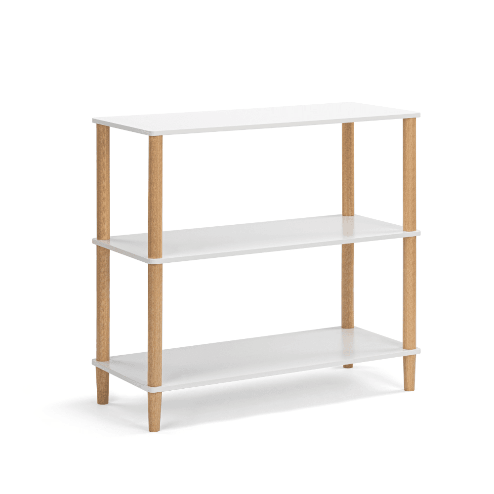 Sofie 3-Tier Bookcase Display Shelf Storage Unit - White/Oak Fast shipping On sale