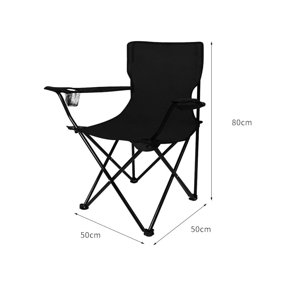 2Pcs Folding Camping Chairs Arm Foldable Portable Outdoor Fishing Picnic Chair Black Furniture Fast shipping On sale