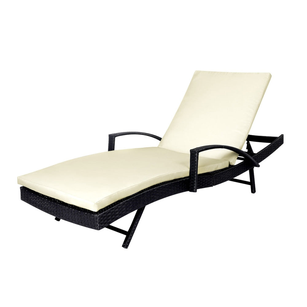 2PCS Levede Outdoor Sun Lounger Furniture Wicker Lounge Garden Patio Bed Cushion Fast shipping On sale
