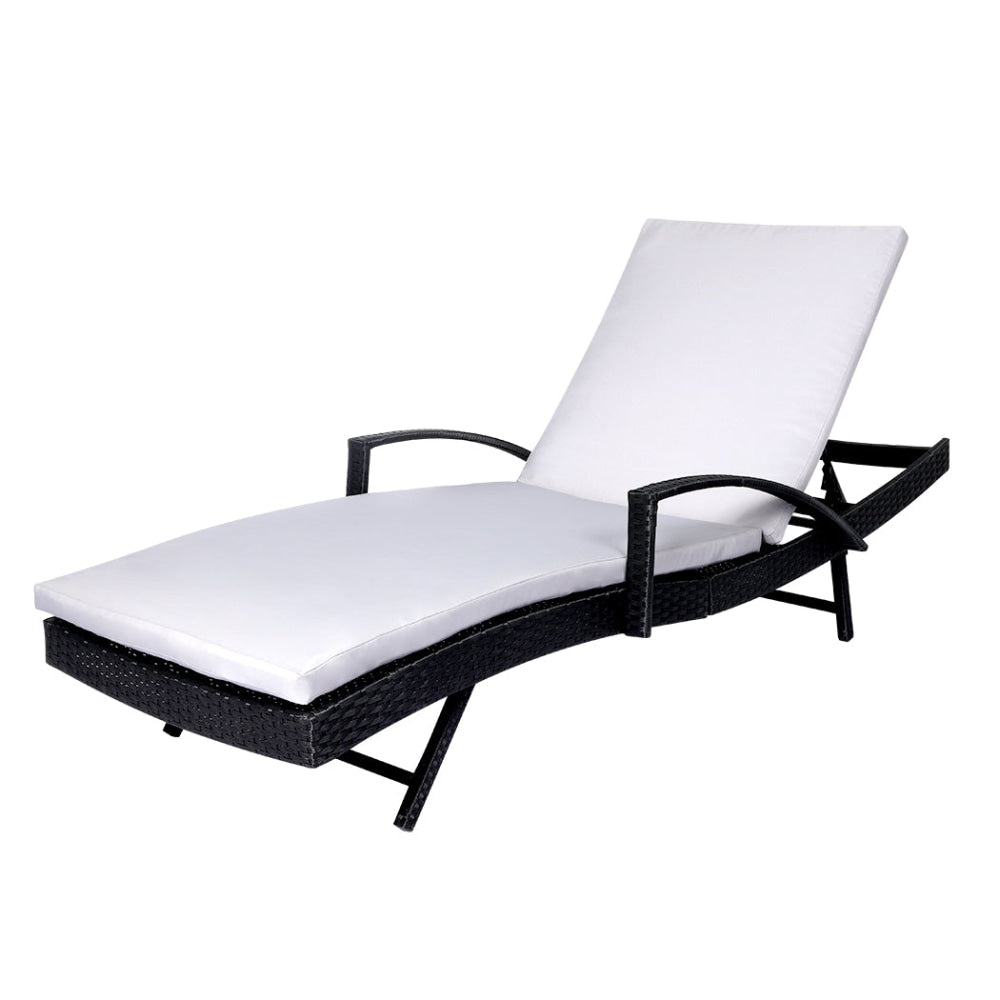 2PCS Levede Sun Lounger Wicker Lounge Outdoor Furniture Garden Patio Bed Cushion Fast shipping On sale